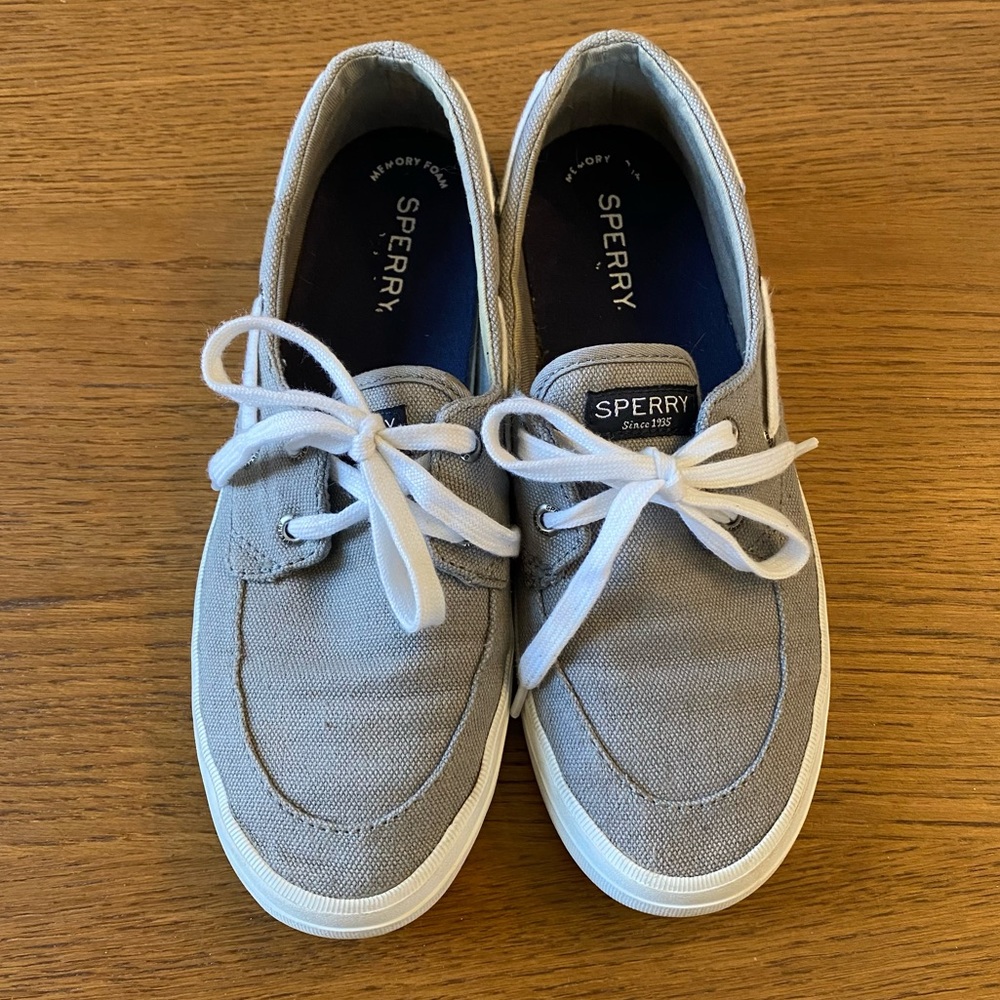 Sperry Top-Sider Gray Canvas Boat Shoes size 7.5